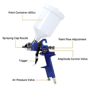 Kit de pistolet de pulvérisation professionnel HVLP, buse de 1,4 mm, pistolet à peinture sans fil pour voiture, maison et bricolage, outil pneumatique portable et léger avec 4 embouts - Product Image 3