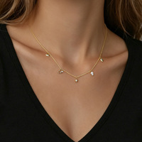 Collier multi-breloques en argent 925, plaqué or 14 carats, avec pendentifs Cœur, Étoile, Hamsa, chaîne de clavicule superposable, bicolore, vente en gros