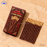 Nouveau produit, bâtonnets de biscuits croustillants sucrés et salés au chocolat noir attrayant, Barra De Chocolate, barre de chocolat avec emballage en boîte