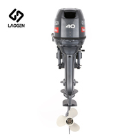 Motor Tempel Bensin Laogen LG40X 40HP 2 Tak Manual Start Baru 703cc Long Shaft