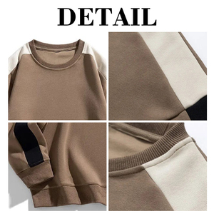 Sweat-shirt à col rond en molleton 100 % coton KingSen pour homme, coupe ample, color block, personnalisable OEM, confort décontracté - Product Image 6