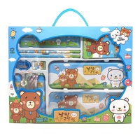 Ensemble de papeterie pour enfants avec pochoir à dessin et porte-stylo