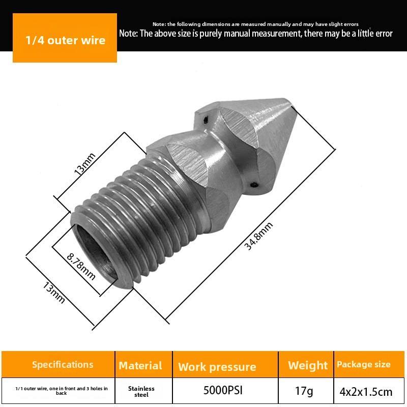 1/4'' outer thread, one front and three rear, 17g