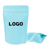 Bolsas Personalizadas para Almacenamiento de Alimentos, con Cierre Hermético, Ventana Transparente, Bolsa de Plástico Azul con Cierre Vertical e Impresión