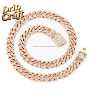 Nueva Cadena Cubana de Hip-hop de 12 mm con Triple Hilera de Diamantes de Imitación, Totalmente Cubierta de Diamantes de Imitación y Chapada en Oro, Imprescindible para los Amantes de la Moda. - Product Image 6