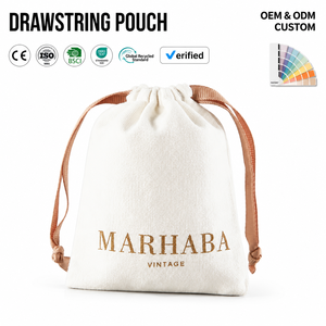 Custom Eco-Friendly Canvas <b>Drawstring</b> Pouch Screen Printing Moisture Proof Custom Design for Shoes Jewelry Eyewear Gift - Product Image 1
