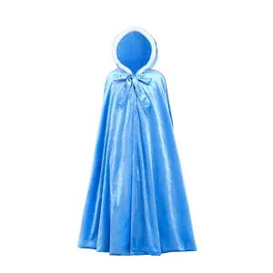 Disfraz de princesa azul, capa gruesa y esponjosa, larga, Cosplay, capa, para niñas, gran oferta