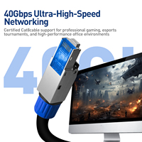 ZOERAX Shielded RJ45 Modular Plug 50U Berlapis Emas, Konektor Ethernet Kecepatan Tinggi 2000MHz 40Gbps untuk Kabel Jaringan 22AWG