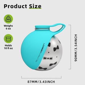 Bouteille d'eau pour chien KIND, ronde, en acier inoxydable, étanche, avec housse en silicone, pour petits chiens, utilisation en voyage - Product Image 3