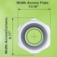 10 PCS Zinc Plated 1.75 Inch Length 1-3/4 Length 1/2-13 UNC Threaded Rods Studs Connect Use Hex Coupling Nuts Rod Coupling Nuts