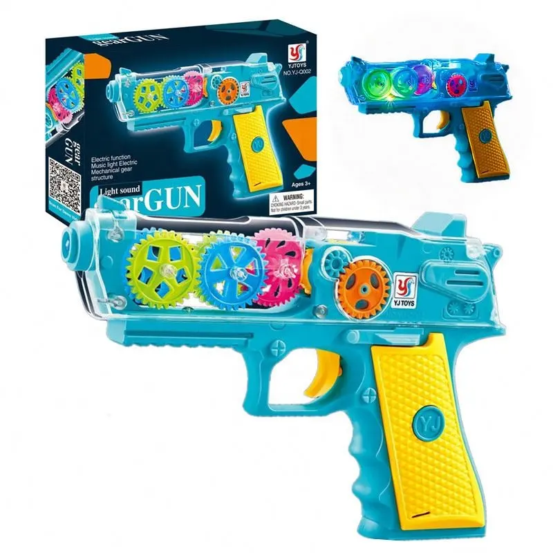 Soucoupe volante électrique en plastique UFO allumer des jouets pour enfants pistolet à engrenages transparent jouet pour garçons