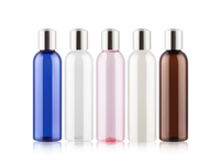 Luxe lege biologisch afbreekbare lotionflessen 200ML, meerkleurige plastic fles met glanzende aluminium dop