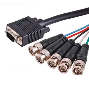 Pemasangan kabel Video Digital, colokan VGA ke BNC (x5) Plug, 2m