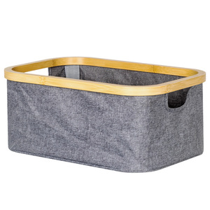 Folding Laundry <b>Basket</b> Gray 38x26x17 <b>Rectangle</b> Space Saving Clothing Organizer Bathroom <b>Storage</b> Bin - Product Image 5