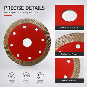 Disque <span class=keywords><strong>de</strong></span> coupe diamanté turbo soudé haute fréquence <span class=keywords><strong>de</strong></span> qualité industrielle 4/4,3/5 pouces pour carrelage en céramique, utilisation à sec, OEM - Product Image 5