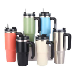 Gobelet isotherme de 20 oz avec poignée, en acier inoxydable, à double paroi, isolé sous vide, tasse à café isolée - Product Image 1