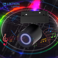 Projecteur magnétique COB sur rail avec haut-parleur Bluetooth, synchronisation musicale, éclairage LED dimmable AC85-265V CE pour maison et hôtel