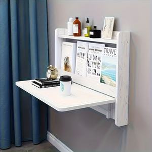 Bureau <span class=keywords><strong>mural</strong></span> portable suspendu, pliable, avec étagère intégrée, style tête de <span class=keywords><strong>lit</strong></span>, pour chambre à coucher - Product Image 1