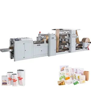 Máquina para hacer bolsas de papel de 4 colores LSD-400 con impresora LST- 4700 para comida rápida como hamburguesas o patatas fritas