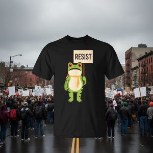 T-shirt Frogs Resist Portland Frog Protest, unisex, per adulti, a maniche corte, girocollo, stampa digitale, attività promozionali - Product Image 2