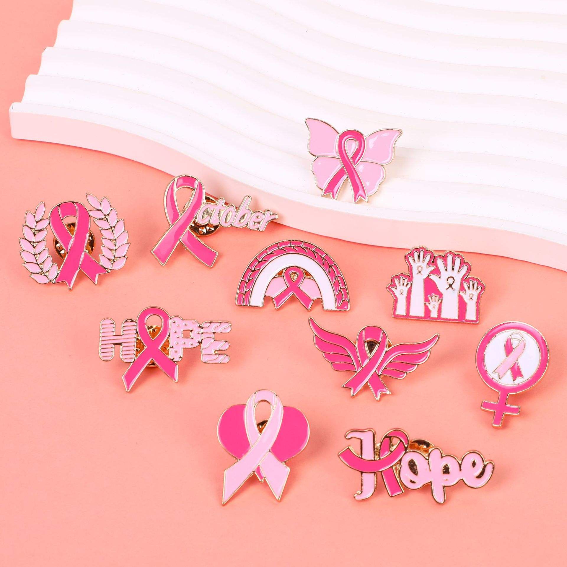 Awareness Ribbon Charms Wholesale Pink Cancer Support