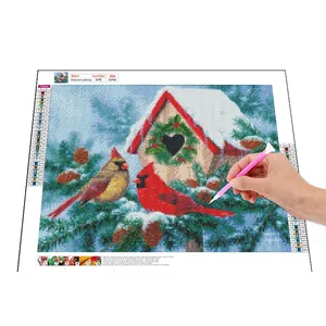 Best Selling Full Round Drill Diamond Painting Winter Landscape And Bird Diy Handmade Diamond Embroidery Kit For Adults