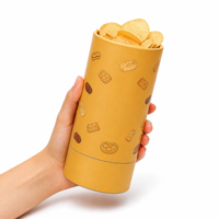 Emballage personnalisé en tube de papier de qualité alimentaire pour biscuits, chips, en-cas, boîte de rangement cylindrique écologique et recyclable
