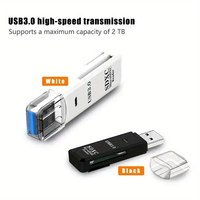 Convertisseur de concentrateur multi-ports 2 en 1 Adaptateur USB Type C OTG Lecteur de carte mémoire TF SD