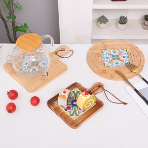 Nuevo Posavasos de Madera - Almohadilla Aislante Térmica <span class=keywords><strong>para</strong></span> <span class=keywords><strong>Mesa</strong></span> y Suelo - Almohadilla <span class=keywords><strong>para</strong></span> Azulejos Antiguos - Mantel Retro - Almohadilla Antiescaldaduras - Product Image 6