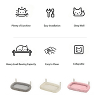 Hamac pour chat en fausse fourrure de lapin, doux, chaud, écologique, lit suspendu pour animaux de compagnie avec ventouses pour fenêtre, design solide et tendance