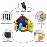Crèche de Noël avec anges et LED intégrées, décorations gonflables pour fête de Noël, jardin, pelouse, extérieur, hiver
