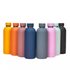 Custom 501-600ml Frosted Soft Touch Sport Cup Vacuum <b>Flask</b> Thermal Stainless Steel Sports Water Bottle with Handle and Lid - Product Image 1
