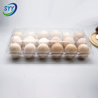 Plateau à œufs en PET de qualité alimentaire haute transparence, incassable, avec conception de fentes coniques brevetée, empilable, impression personnalisée OEM, direct usine