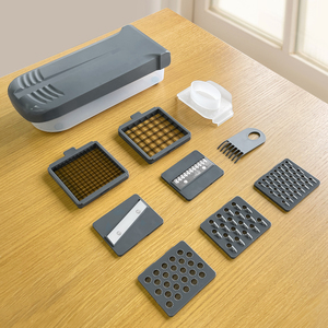 Picador de Verduras con 7 Cuchillas, Cortador de Cebolla con Recipiente, Cortador de <span class=keywords><strong>Alimentos</strong></span> y Rallador, Rebanador Mandolina - Product Image 6