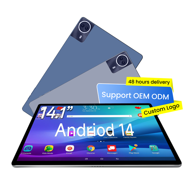 14.1" Android 14 Tablet PC 16GB 1920x1200 Resolution Quad Core 2.0GHz 4G LTE Wi-Fi USB-C Capacitive Touch Screen Entertainment