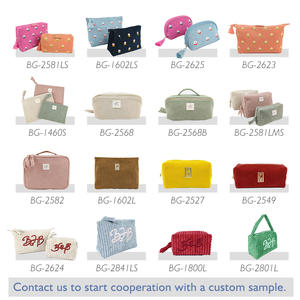 <span class=keywords><strong>Borsa</strong></span> in Velluto a Coste con Logo Personalizzato, Motivi Floreali Ricamati, Pochette per Cosmetici, <span class=keywords><strong>Organizer</strong></span> Multicolore per Donne - Product Image 4