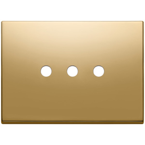 Gold Wall <b>Plate</b> 3 Round Hole 12.5 Cm Length 9.5 Cm Width 1.4 Cm Height For Electrical <b>Switches</b> - Product Image 1