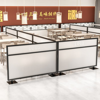 Cloison pliante de restaurant en verre à rideaux longs, design moderne et minimaliste, sans perçage, en acier inoxydable