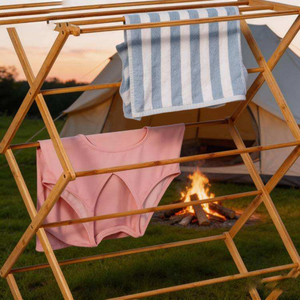 Séchoir à linge en bois multi-niveaux peu encombrant, 6 niveaux, multifonctionnel, grand support de séchage pour vêtements, pour intérieur et <span class=keywords><strong>extérieur</strong></span> - Product Image 4