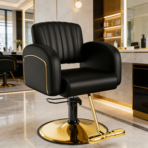 Chaise de salon de haute qualité pour coiffeur et barbier, équipement de poste de travail en cuir synthétique durable - Product Image 4