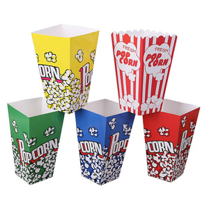 Groothandel Goedkope Wegwerp Wit Karton Pop Corn Dozen Verpakking Fashion Custom Size Gedrukt Papier Popcorn Doos