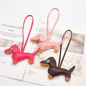 DIY Bag Charms Creative PU Leather Fashion Dog Shape Pendants Phone Charm Car Keychain Leather Keychain <b>Keyrings</b> - Product Image 1