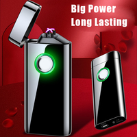 Briquet USB rechargeable TYPE C en gros avec logo intelligent, grand arc électronique pour cigarettes, idéal pour les cadeaux promotionnels personnalisés avec affichage de puissance