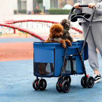 Carrito de Paseo Plegable para Mascotas, de Lujo, Multifuncional, Resistente a la Intemperie, con Marco Metálico y Malla Transpirable, Capacidad de 20 kg, para Viajes al Aire Libre