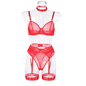 Damen Sexy Transparente Spitzen-Unterwäsche, BHs und Höschen, String, Sexy Dessous, Erotisches Nachthemd für Damen - Product Image 2