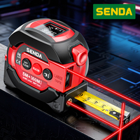 SENDA C13 60m+5*19mm ABS+TPR Material Laser Tape Multifunction Lcd Display Laser Measuring Tape Handheld Laser Rangefinder