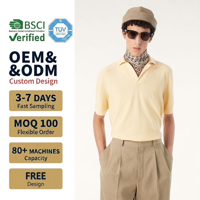 2026 Custom Men's Pullover Knit for Shirt Short Sleeve Anti-Wrinkle Anti-Shrink Sweater for Summer Quiet Luxury