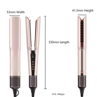 2026 Penjualan Terlaris 2-in-1 Airstyler Pelurus & Catokan Rambut Basah-ke-Kering dengan Layar LCD Ion Negatif
