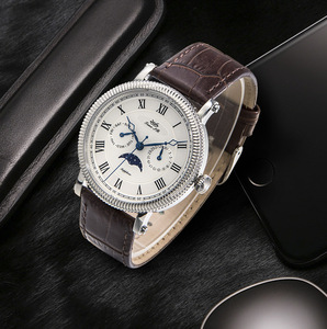 Wholesale Custom logo High Quality Luxury Quartz Multi Function <strong>Moon</strong> Phase <strong>Face</strong> 316L Stainless Steel <strong>Watch</strong> for Couple <strong>Watch</strong> - Product Image 3