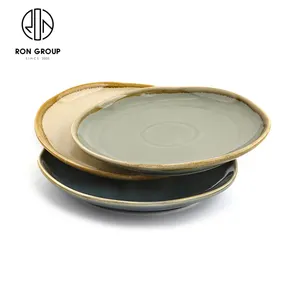 Модная цветная треугольная посуда специального дизайна для ресторана, фарфоровая посуда, набор глазурованных керамических сервировочных обеденных тарелок